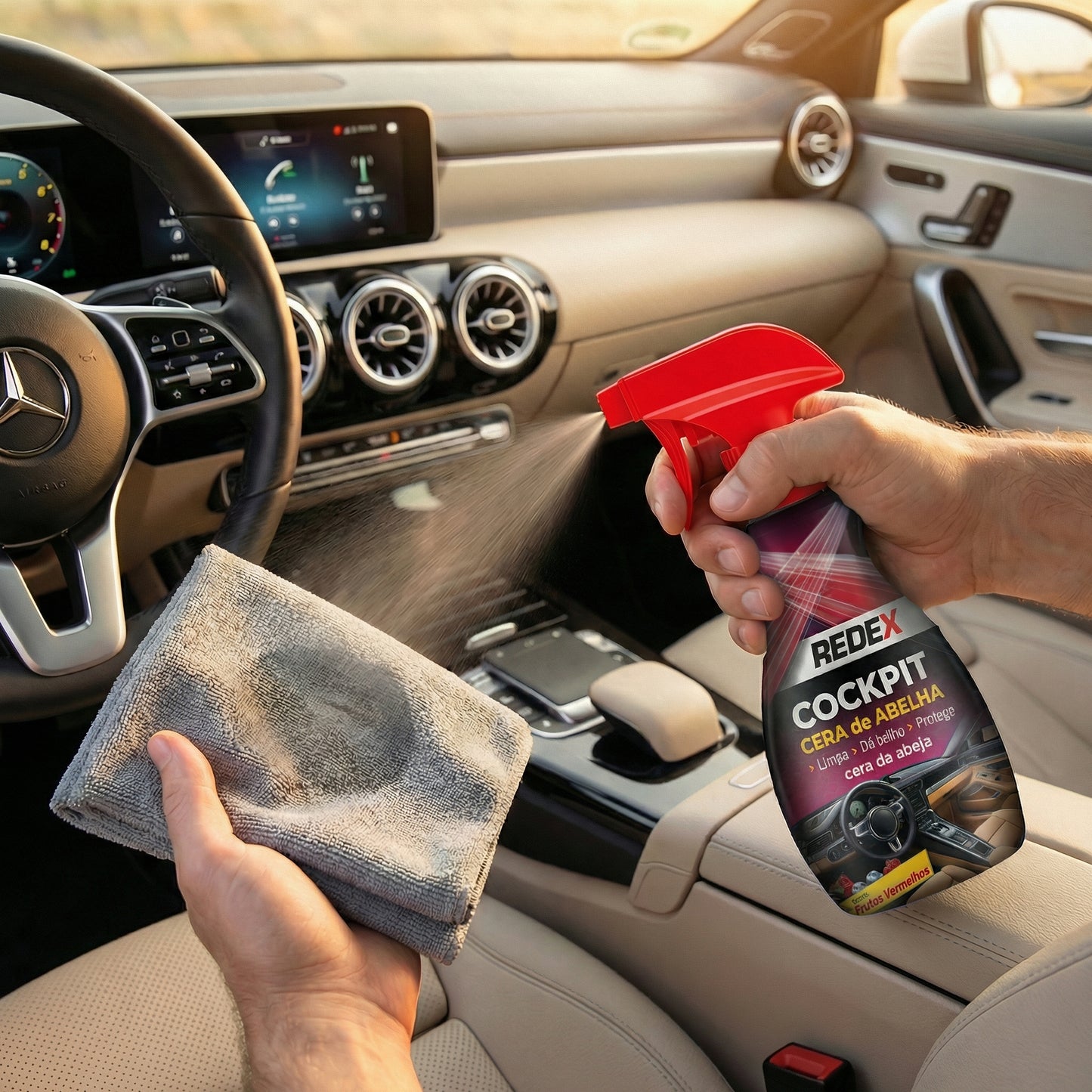 Redex Cockpit Cera de Abelha 500ml — Frutos Vermelhos — foto 4 — limpeza interior automóvel