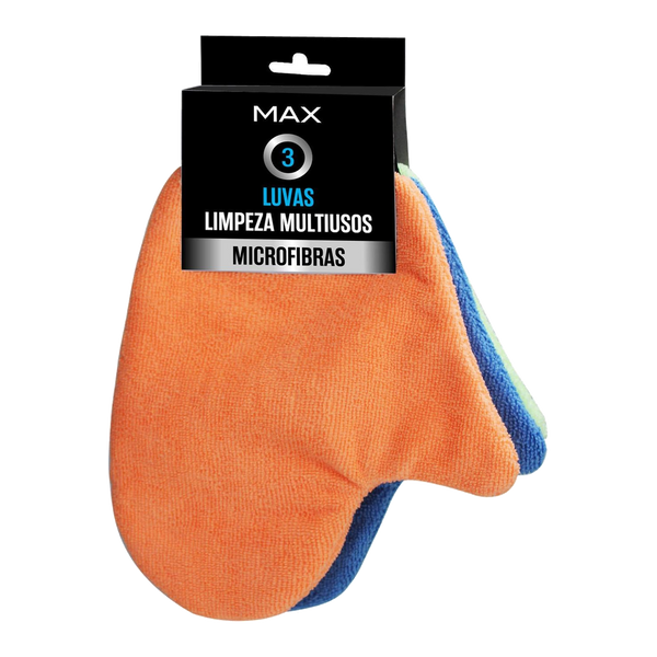 Max Conjunto 3 Luvas Microfibras - fundo transparente