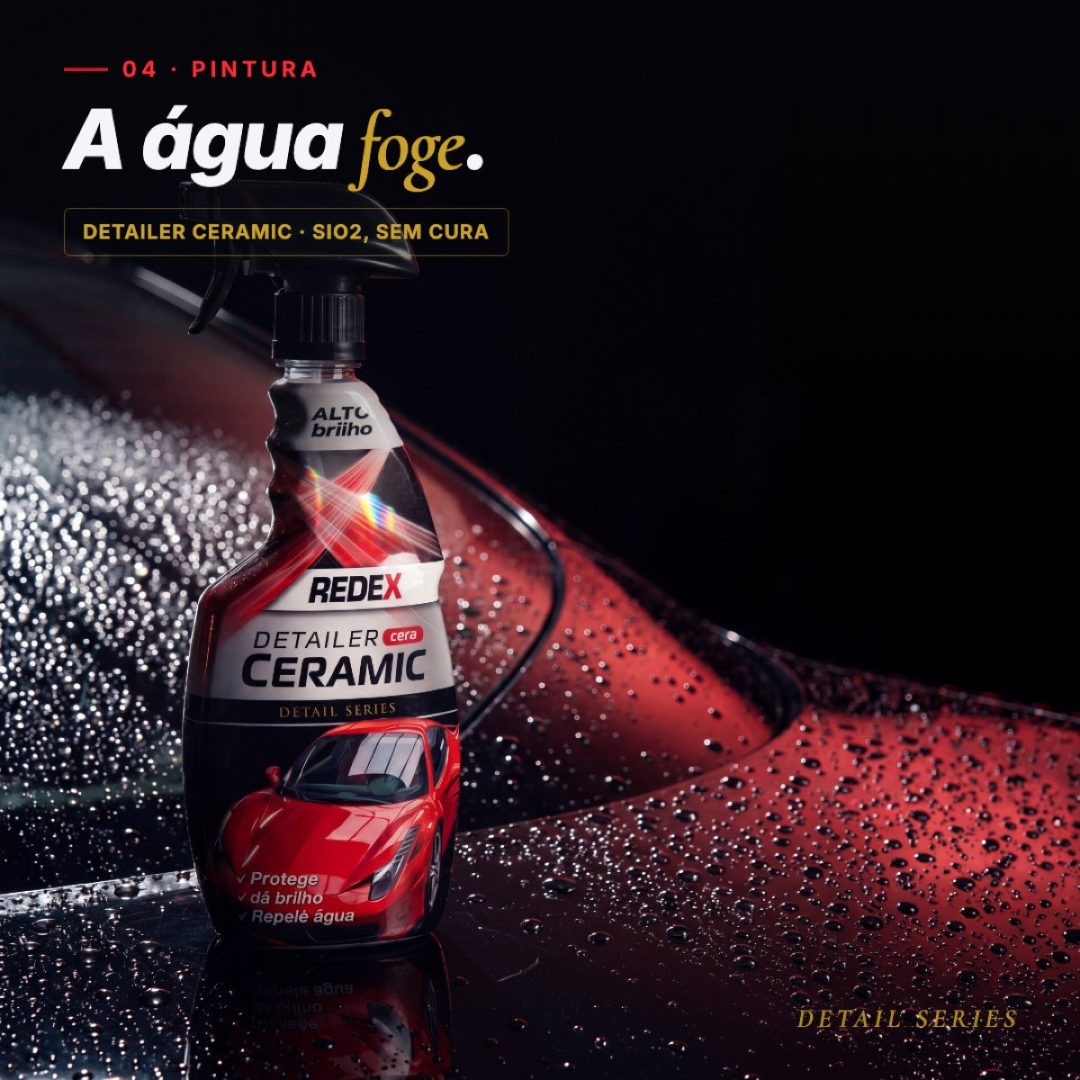 Detailer Ceramic — a água foge em gotas