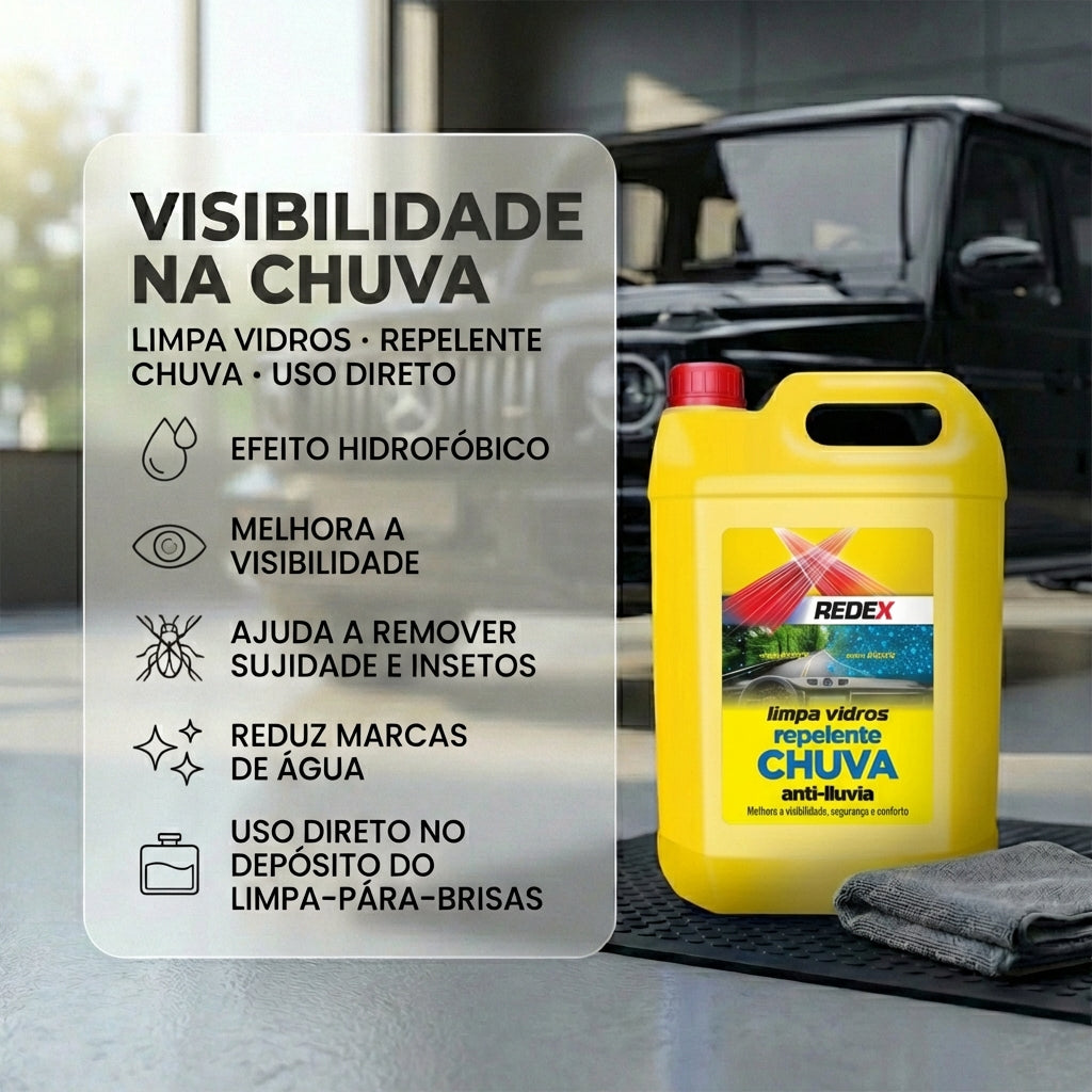 Redex Limpa Vidros Repelente Chuva 5L