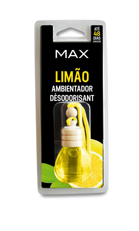 Max Ambientador Bottle: ambientador de carro com design elegante, proporciona frescor duradouro e fácil aplicação.