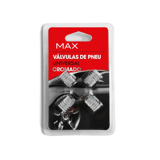 Max Kit 4 Válvulas Pneus Cromado