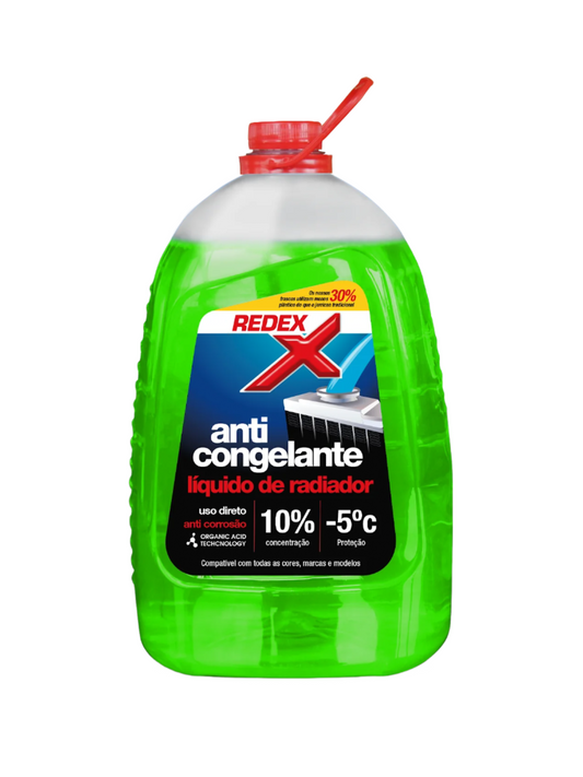 O Redex Anti Congelante 10% -5ºC 4,5L é essencial para proteger o sistema de arrefecimento do seu veículo em climas frios. 