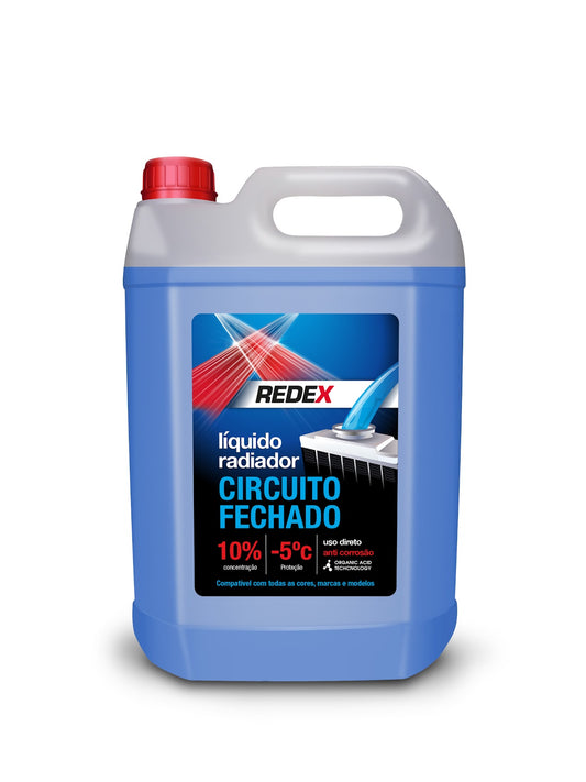 O Redex Circuito Fechado 5L é a solução ideal para proteger o sistema de arrefecimento de circuitos fechados em veículos e maquinaria. Disponível em três cores — rosa, verde e azul —, este produto oferece proteção eficaz contra corrosão, calcário e sobreaquecimento, assegurando o desempenho ideal do motor. Com a sua fórmula avançada, mantém a eficiência do sistema em condições extremas, prolongando a vida útil dos componentes. Perfeito para garantir a máxima proteção e durabilidade do seu equipamento.