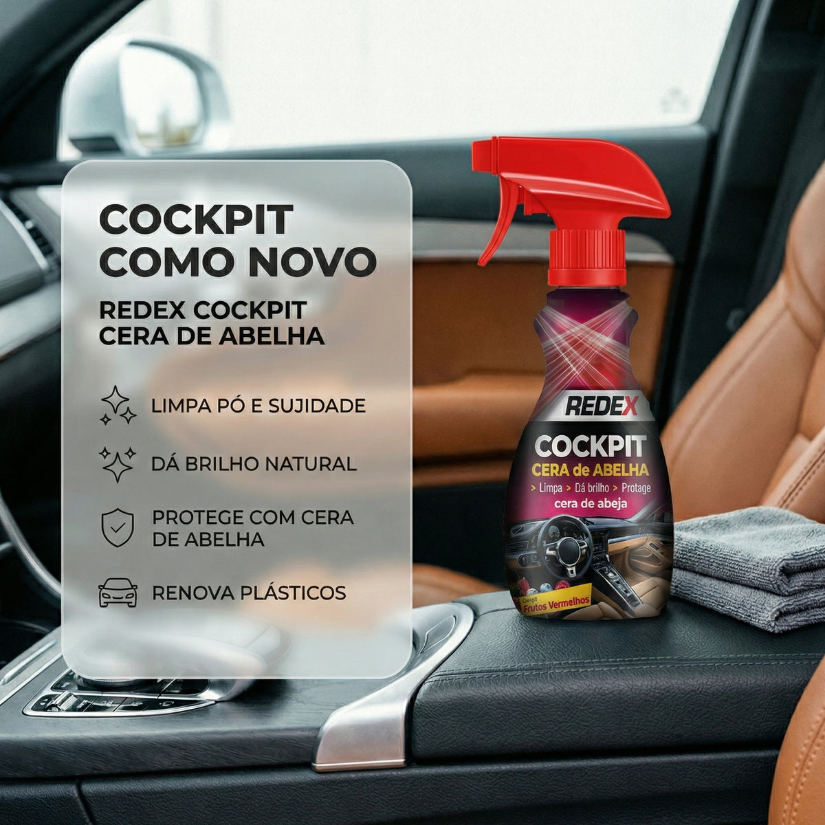 Redex Cockpit Cera de Abelha 200ml - Frutos Vermelhos – Plurifil