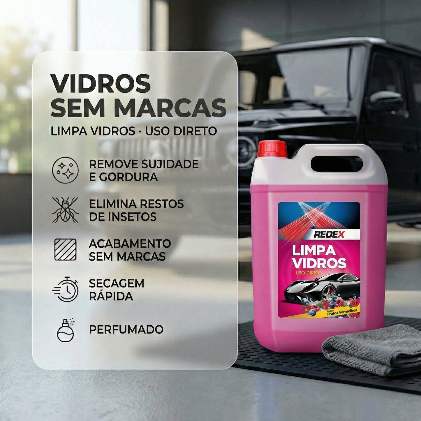 Redex Limpa Vidros 5L - Frutos Vermelhos