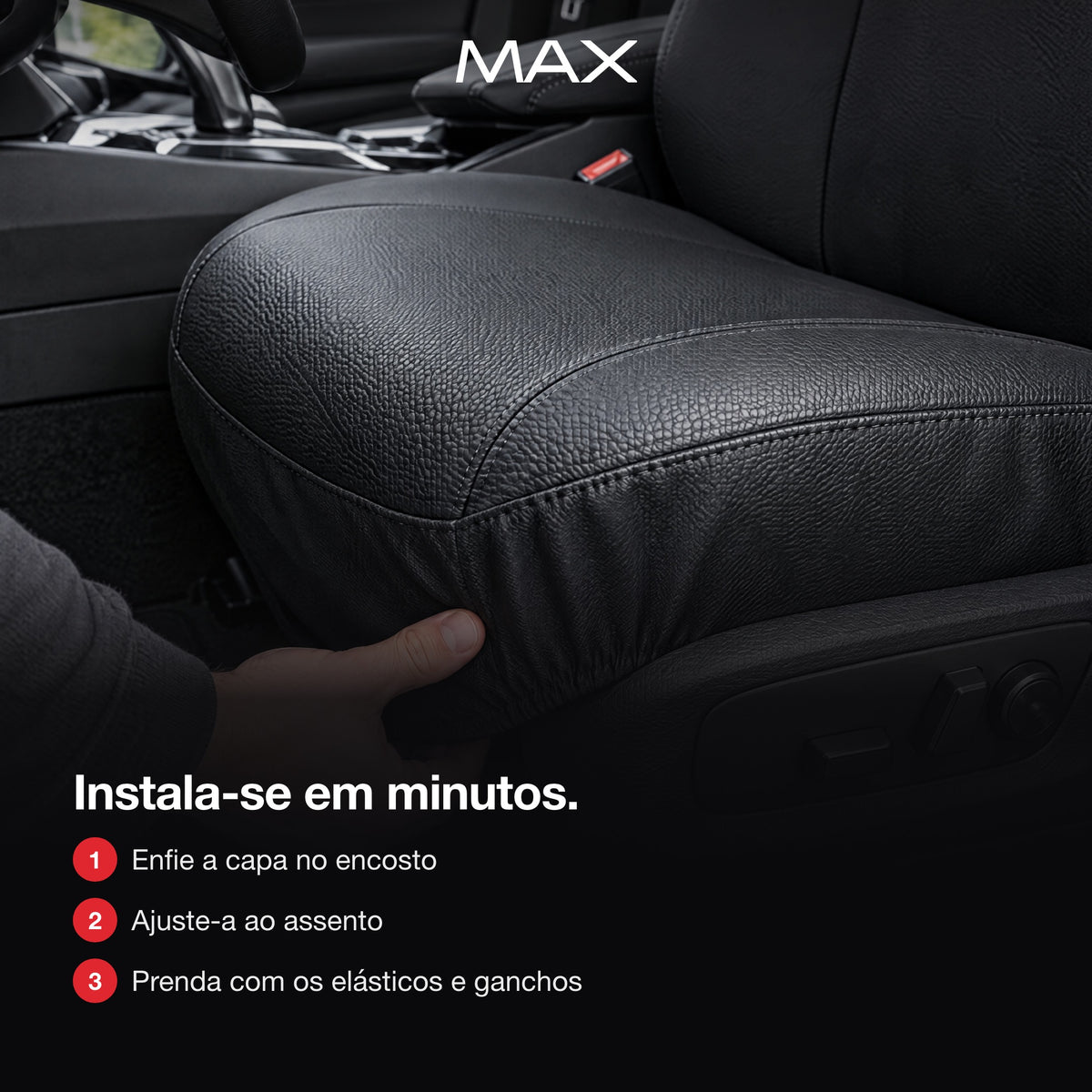 The Max Seat Cover Premium Style fits in minutes