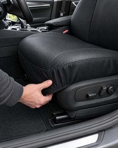 Fitting the Max Seat Cover Premium Style: hook the elastic under the seat