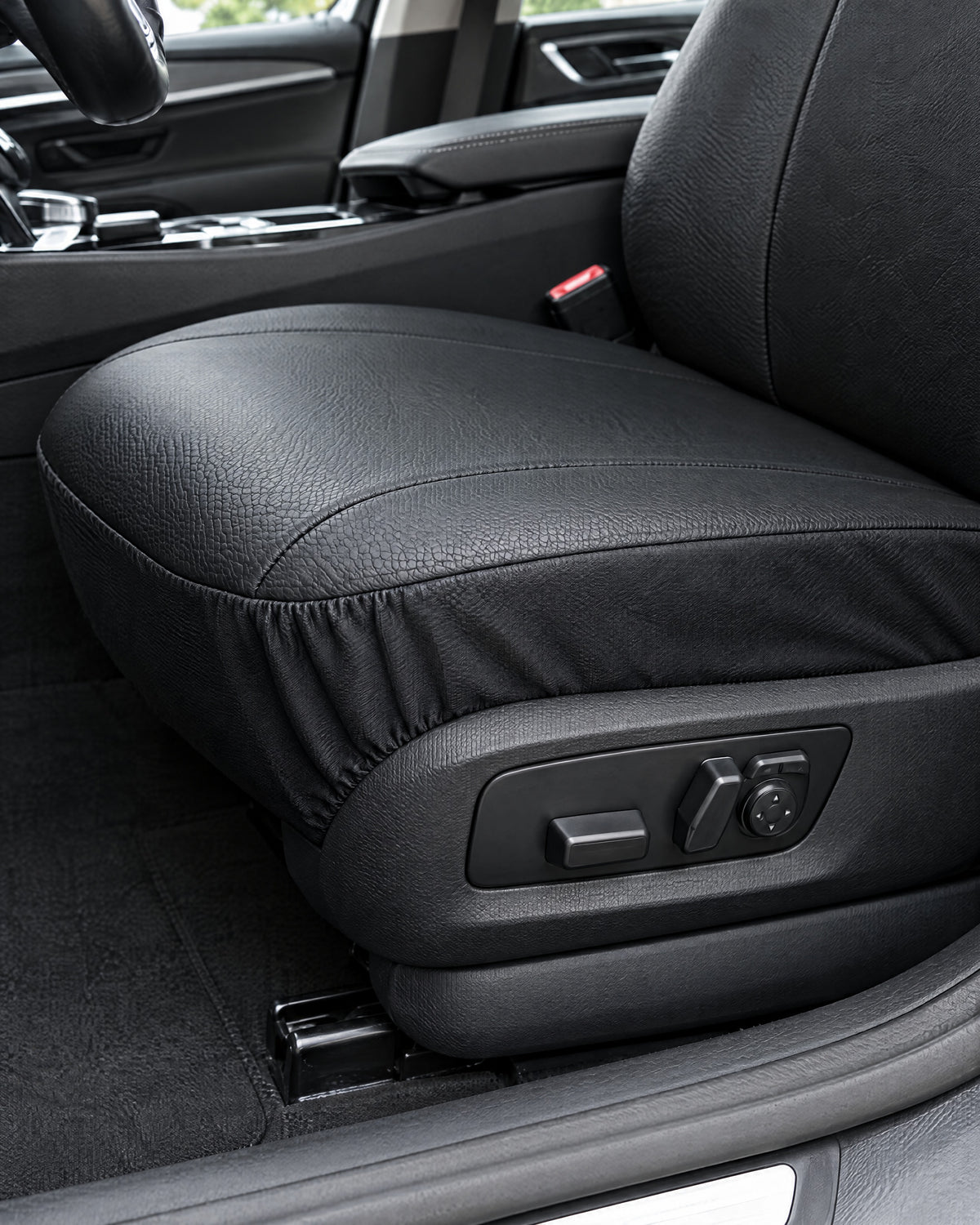 Stretch knit sides of the Max Seat Cover Premium Style