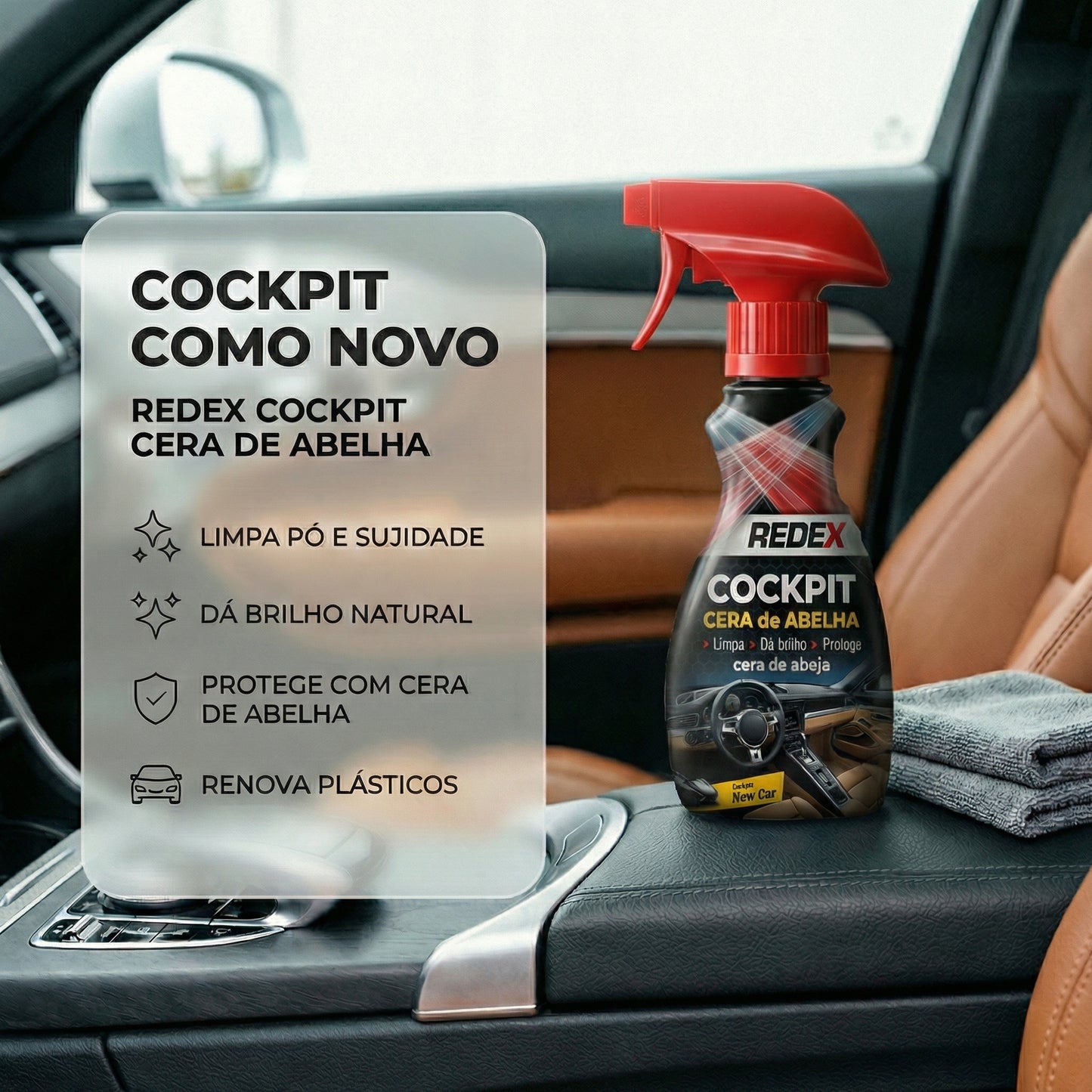 Redex Cockpit Cera de Abelha 200ml - New Car