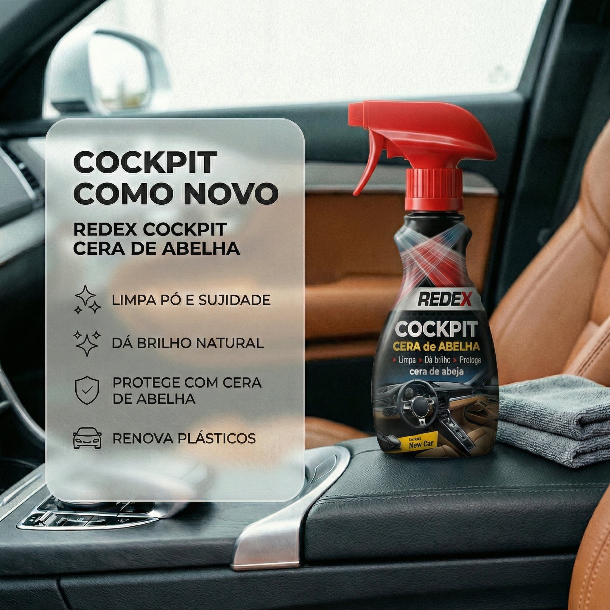 Redex Cockpit Cera de Abelha 200ml - New Car