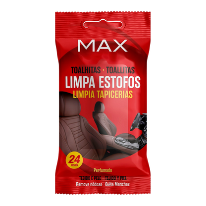 Max Upholstery Cleaning Wipes 24 pcs - transparent background
