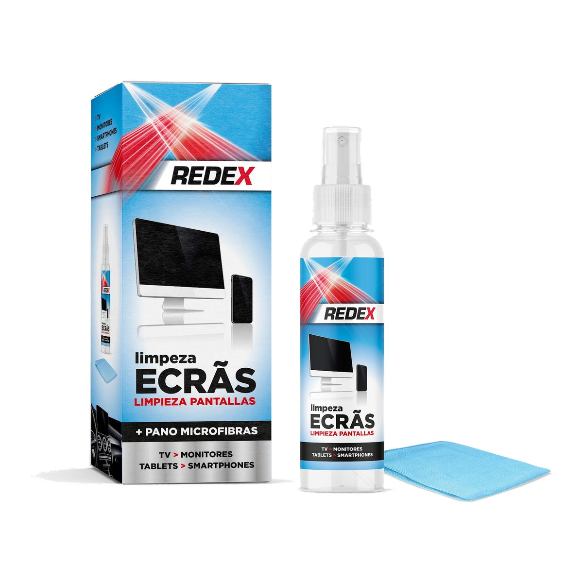 Redex Screen Cleaner with Cloth 200 ml - transparent background