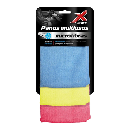 Redex Multi-Purpose Microfibre Cloth 3 pcs - transparent background