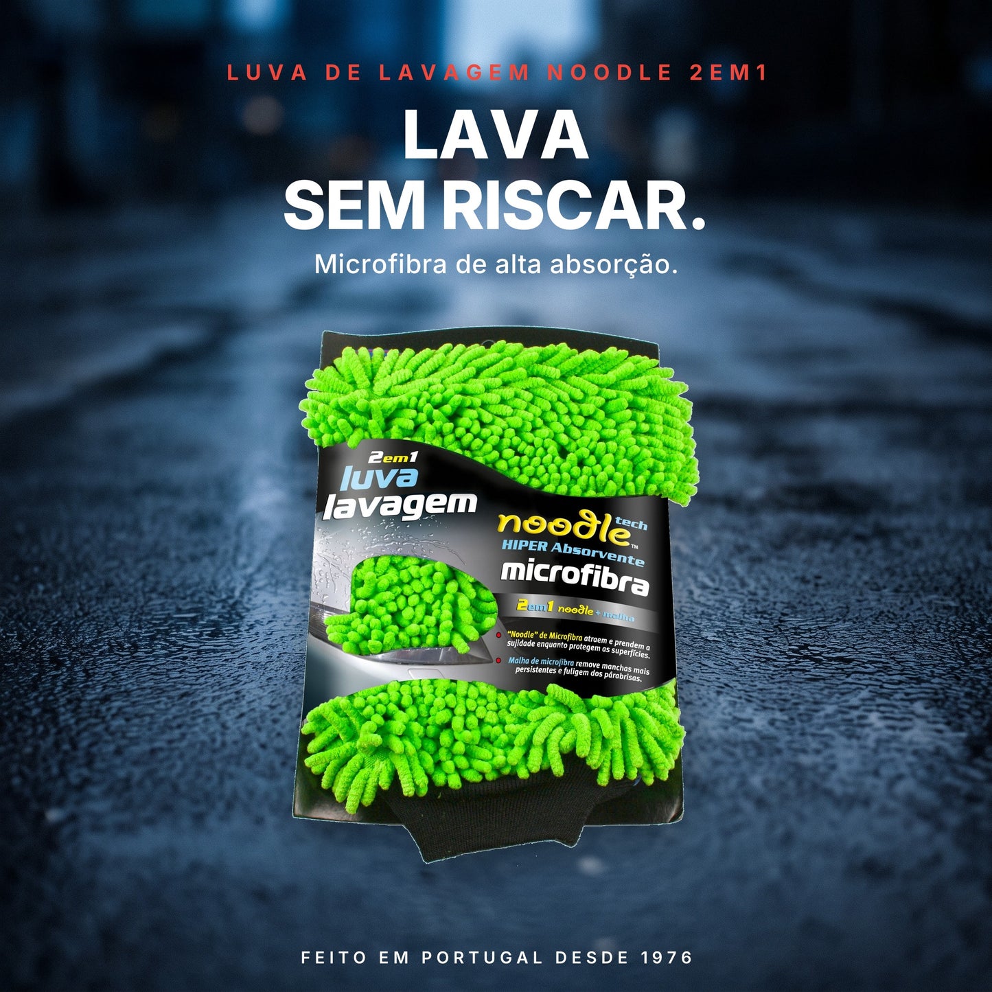 Redex Luva de Lavagem Noodle 2em1 — microfibra de alta absorção que lava sem riscar