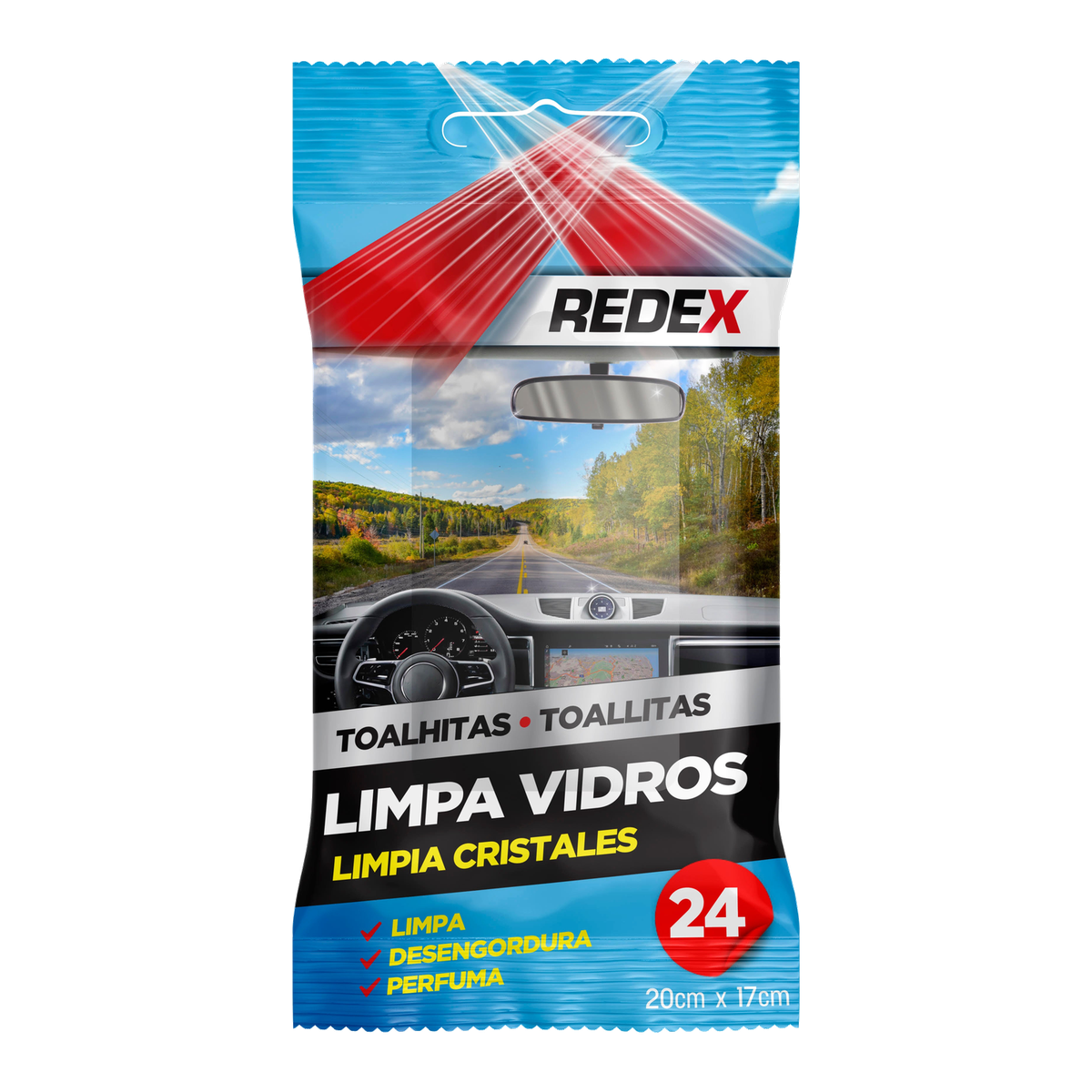 REDEX Toallitas Limpiacristales — 24 Unidades